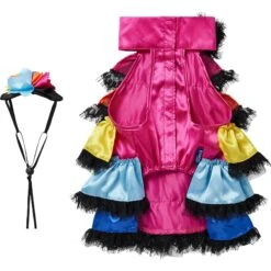 Frisco Ruffle Party Dog & Cat Dress + Headpiece -Blue Buffalo Shop 707350 PT5. AC SS1800 V1689355422