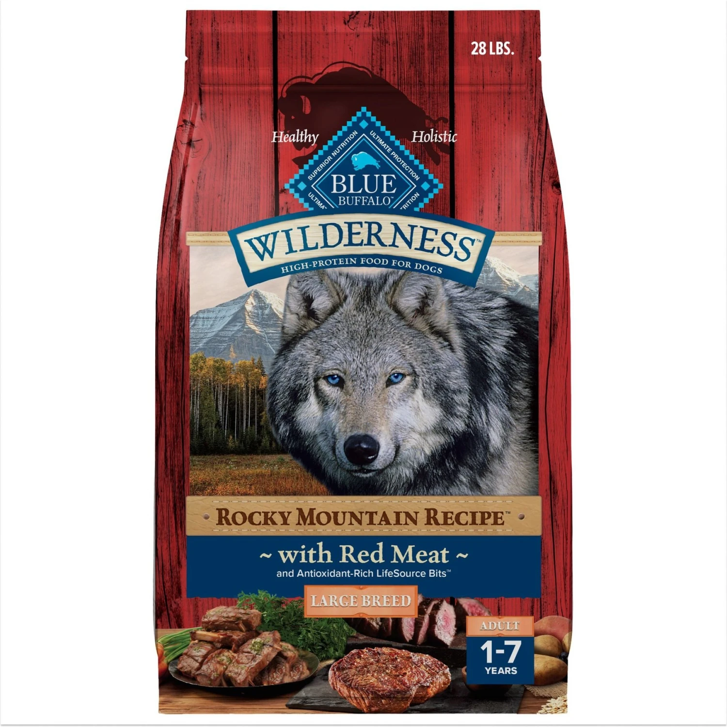 Blue Buffalo Wilderness Rocky Mountain Recipe Large Breed Adult High Protein Natural Red Meat & Grain Dry Dog Food 3 Blue Buffalo Wilderness Rocky Mountain Recipe Large Breed Adult High Protein Natural Red Meat & Grain Dry Dog Food