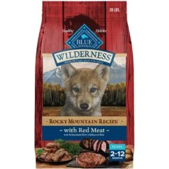 Blue Buffalo Wilderness Rocky Mountain Recipe Puppy High Protein Natural Red Meat & Grain Dry Dog Food