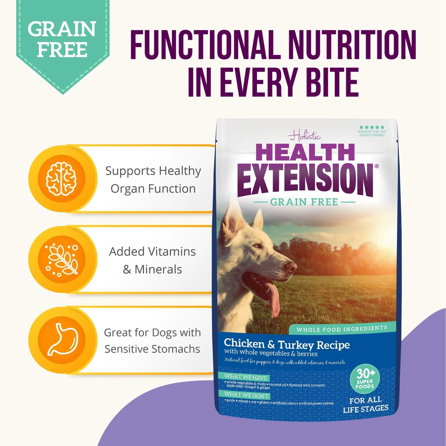 Health Extension Grain-Free Chicken & Turkey Recipe Dry Dog Food 6 Health Extension Grain-Free Chicken & Turkey Recipe Dry Dog Food - Image 4