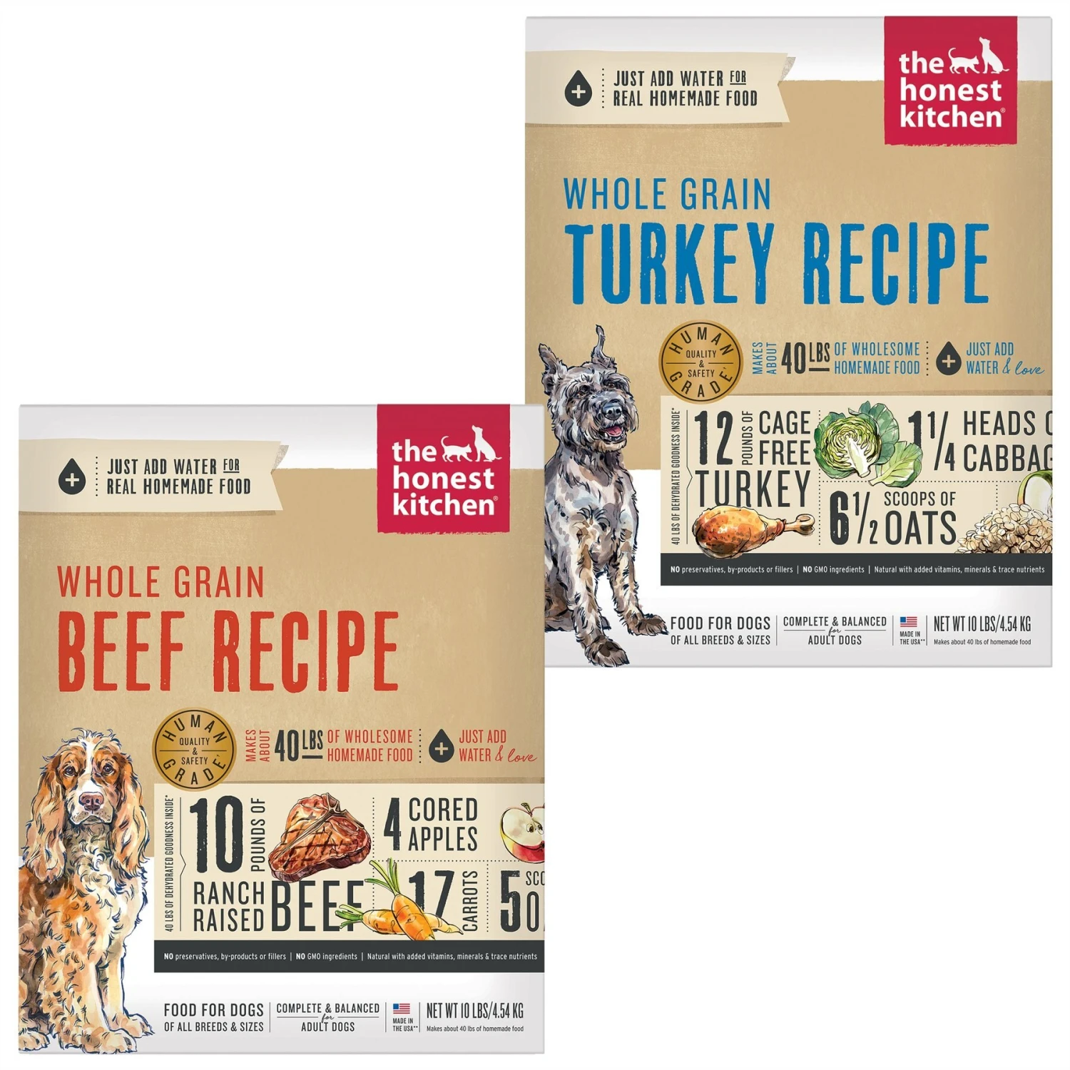 The Honest Kitchen Whole Grain Turkey Recipe + Beef Recipe Dehydrated Dog Food 3 The Honest Kitchen Whole Grain Turkey Recipe + Beef Recipe Dehydrated Dog Food