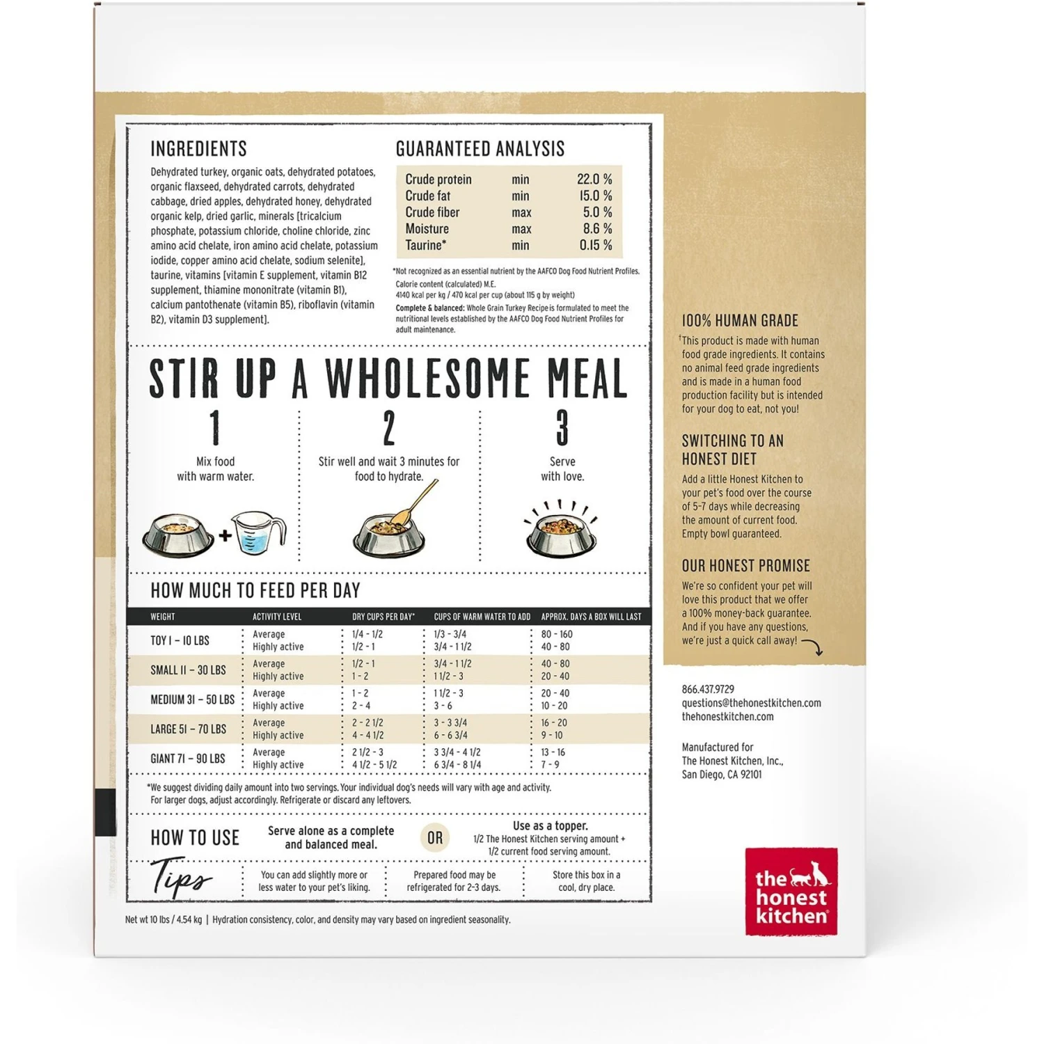 The Honest Kitchen Whole Grain Turkey Recipe + Beef Recipe Dehydrated Dog Food 5 The Honest Kitchen Whole Grain Turkey Recipe + Beef Recipe Dehydrated Dog Food - Image 3