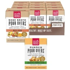The Honest Kitchen Pumpkin POUR OVERS Chicken & Pumpkin Stew Wet Dog Food Topper & The Honest Kitchen Bone Broth POUR OVERS Beef Stew Wet Dog Food Topper