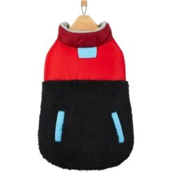 Frisco Medium Weight Retro Colorblock Mixed Media Dog & Cat Coat -Blue Buffalo Shop 719462 PT3. AC SS1800 V1692978911