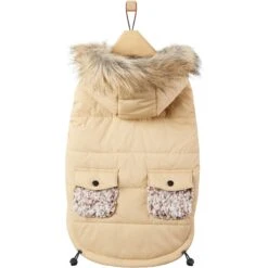 Frisco Heavy Weight Matte Quilted Dog & Cat Parka With Cozy Fleece Lining -Blue Buffalo Shop 719654 PT3. AC SS1800 V1692978908