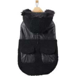 Frisco Medium Weight Faux Leather Dog & Cat Parka With Faux Fur Trimmed Hood, Black 13 Frisco Medium Weight Faux Leather Dog & Cat Parka With Faux Fur Trimmed Hood, Black -Blue Buffalo Shop 719798 PT3. AC SS1800 V1692978853