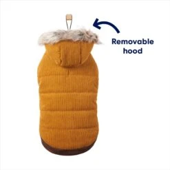 Frisco Heavy Weight Lux Corduroy Insulated Dog & Cat Coat With Fur Trimmed Hood -Blue Buffalo Shop 719966 PT3. AC SS1800 V1692978846