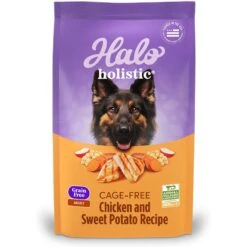 Halo Holistic Complete Digestive Health Grain-Free Chicken & Sweet Potato Dog Food Recipe Adult Dry Dog Food