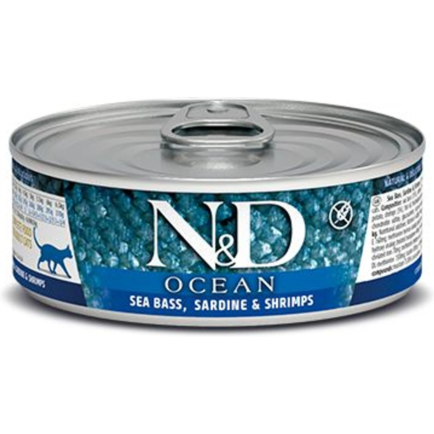 Farmina N&D Ocean Sea Bass, Sardine & Shrimp Grain-Free Wet Cat Food, 2.5-oz Can, Case Of 24 3 Farmina N&D Ocean Sea Bass, Sardine & Shrimp Grain-Free Wet Cat Food, 2.5-oz Can, Case Of 24
