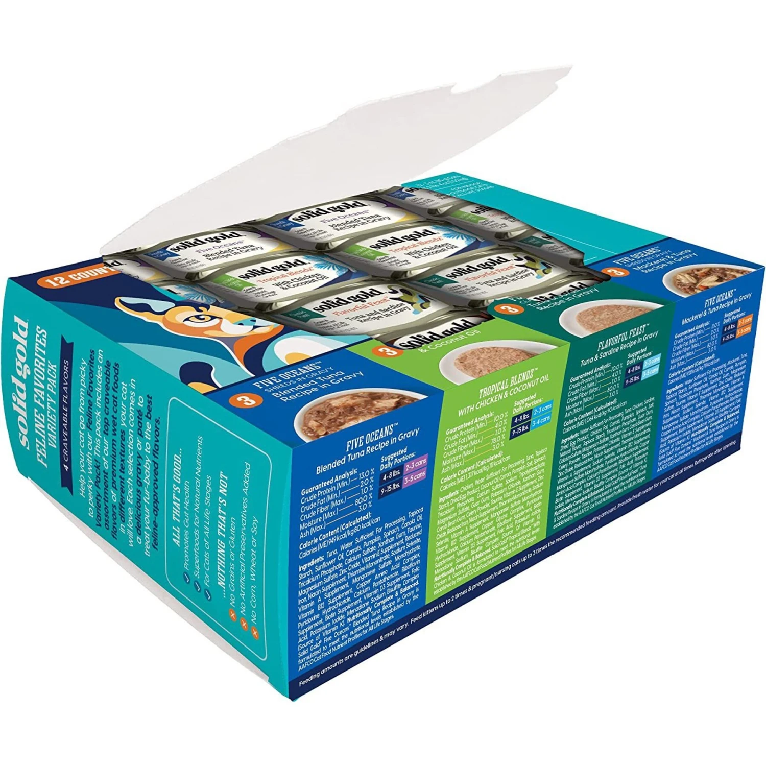 Solid Gold Feline Favorites Variety Pack Grain-Free Wet Cat Food, 3-oz Can, Case Of 12 5 Solid Gold Feline Favorites Variety Pack Grain-Free Wet Cat Food, 3-oz Can, Case Of 12 - Image 3