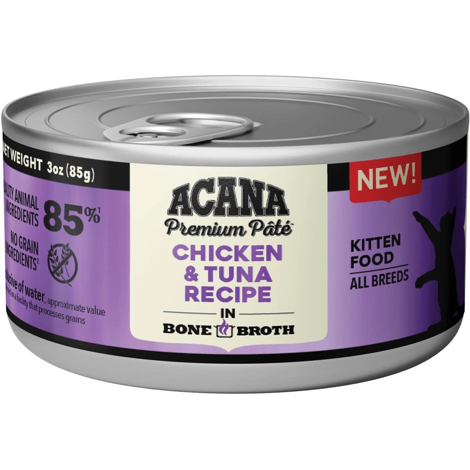 ACANA Chicken + Tuna Recipe In Bone Broth Grain-Free Wet Kitten Food, 3-oz Can, Case Of 24 4 ACANA Chicken + Tuna Recipe In Bone Broth Grain-Free Wet Kitten Food, 3-oz Can, Case Of 24 - Image 2