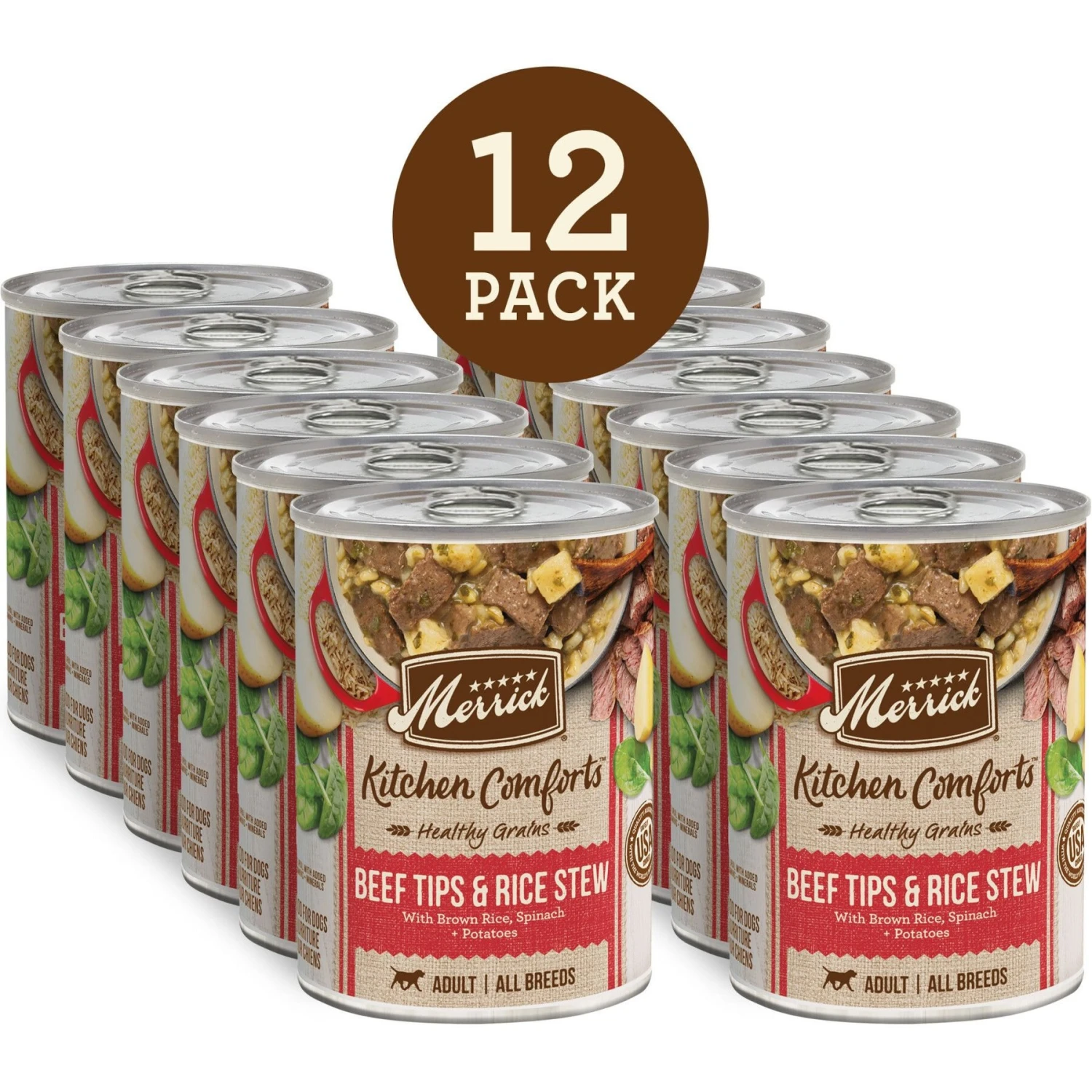 Merrick Kitchen Comforts Beef & Brown Rice Wet Dog Food, 12.7-oz Can, Case Of 12 4 Merrick Kitchen Comforts Beef & Brown Rice Wet Dog Food, 12.7-oz Can, Case Of 12 - Image 2