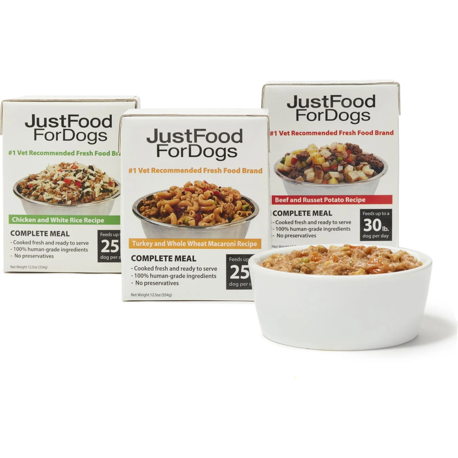 JustFoodForDogs Pantry Fresh Beef, Chicken & Turkey Variety Pack Dog Fresh Food, 12.5-oz Bag, Case Of 6 3 JustFoodForDogs Pantry Fresh Beef, Chicken & Turkey Variety Pack Dog Fresh Food, 12.5-oz Bag, Case Of 6