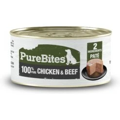 PureBites Dog Pates Chicken & Beef Food Topping, 2.5-oz Can