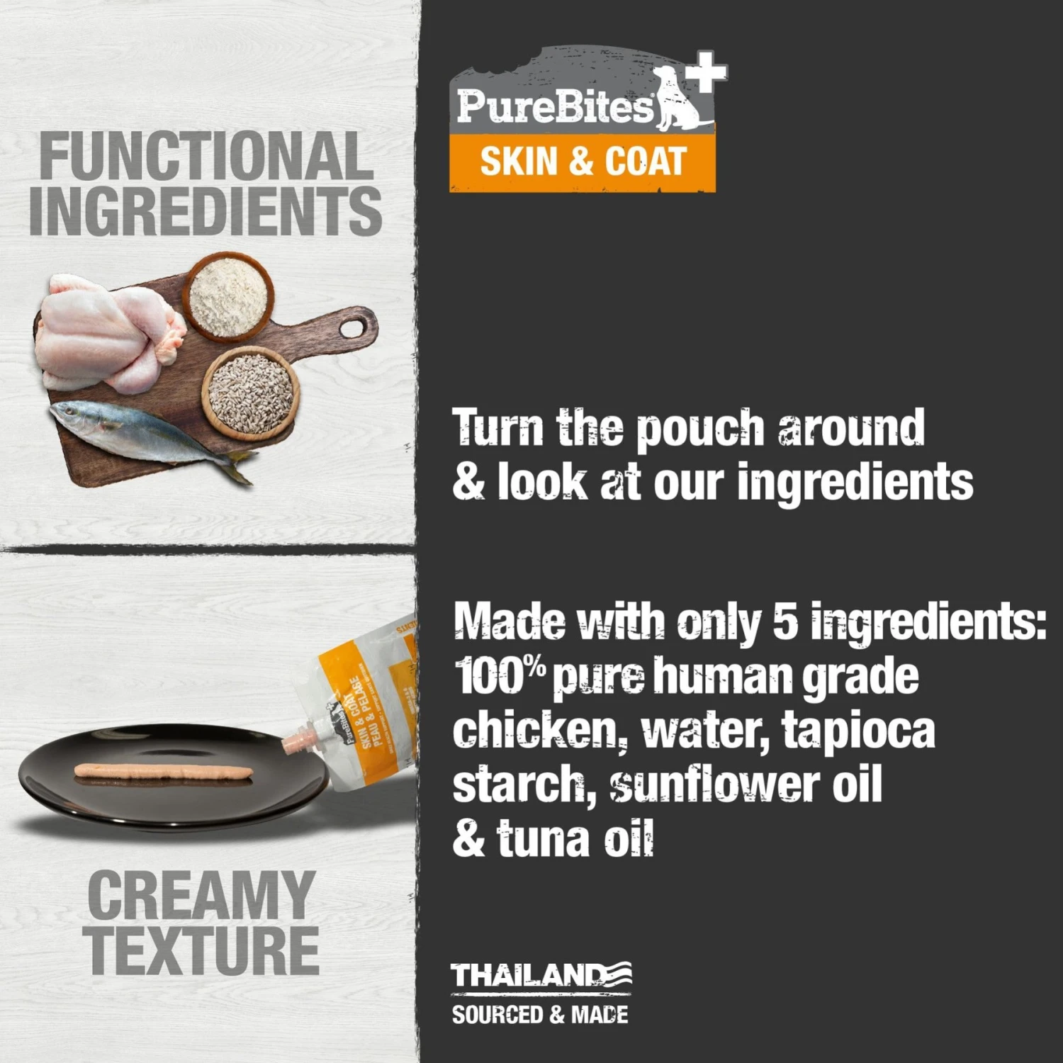 PureBites Plus Squeezables- Skin & Coat Dog Food Toppings 5 PureBites Plus Squeezables- Skin & Coat Dog Food Toppings - Image 3