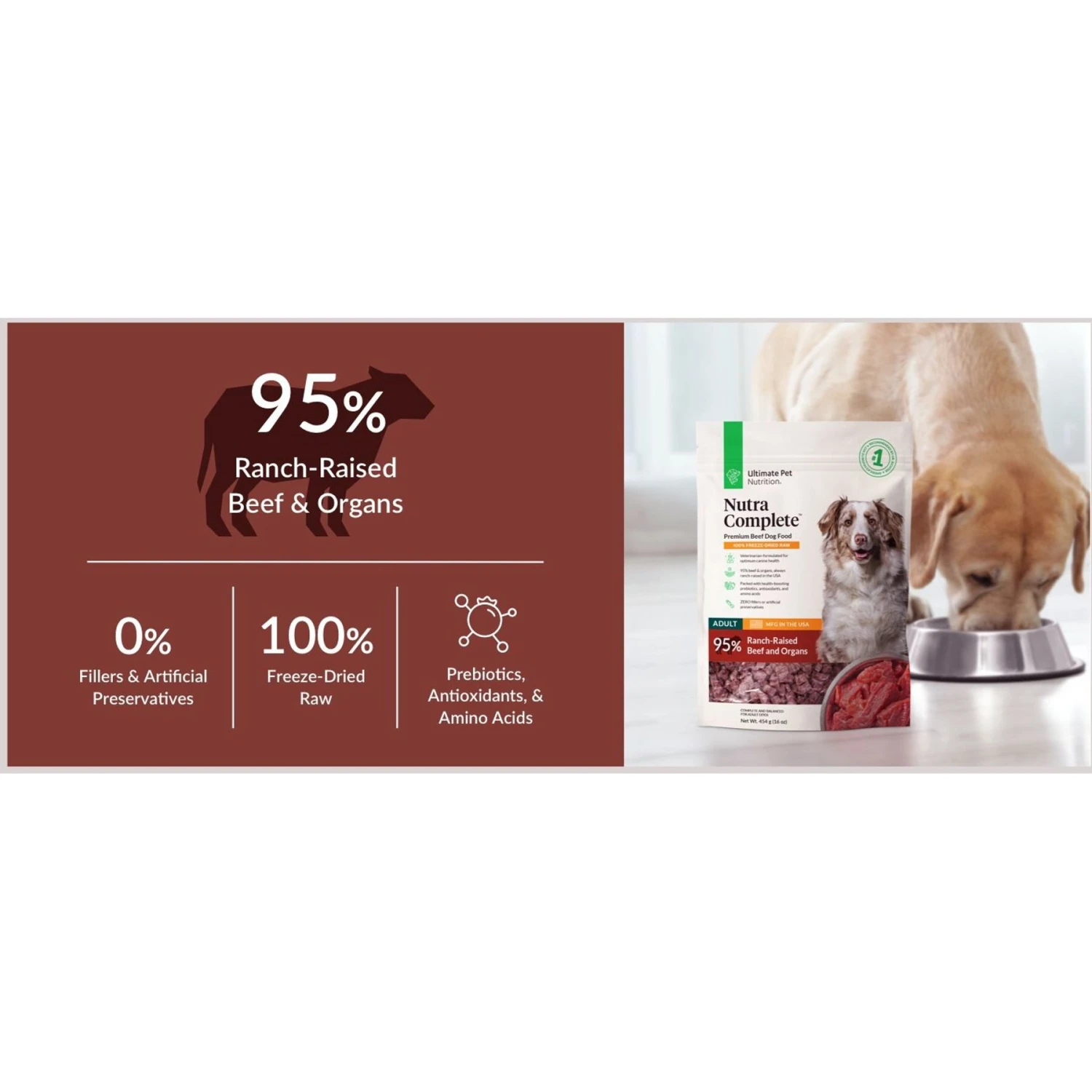 Ultimate Pet Nutrition Nutra Complete Premium Beef Freeze-Dried Raw Dog Food 8 Ultimate Pet Nutrition Nutra Complete Premium Beef Freeze-Dried Raw Dog Food - Image 6