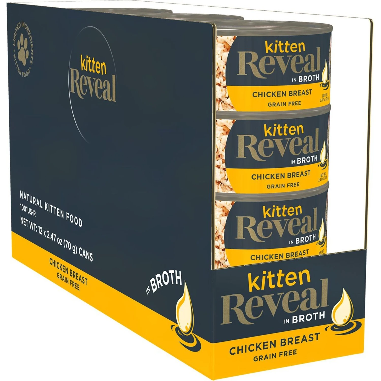 Reveal Natural Limited Ingredient Grain-Free Chicken Breast In Broth Wet Kitten Food, 2.47-oz, Case Of 12 3 Reveal Natural Limited Ingredient Grain-Free Chicken Breast In Broth Wet Kitten Food, 2.47-oz, Case Of 12