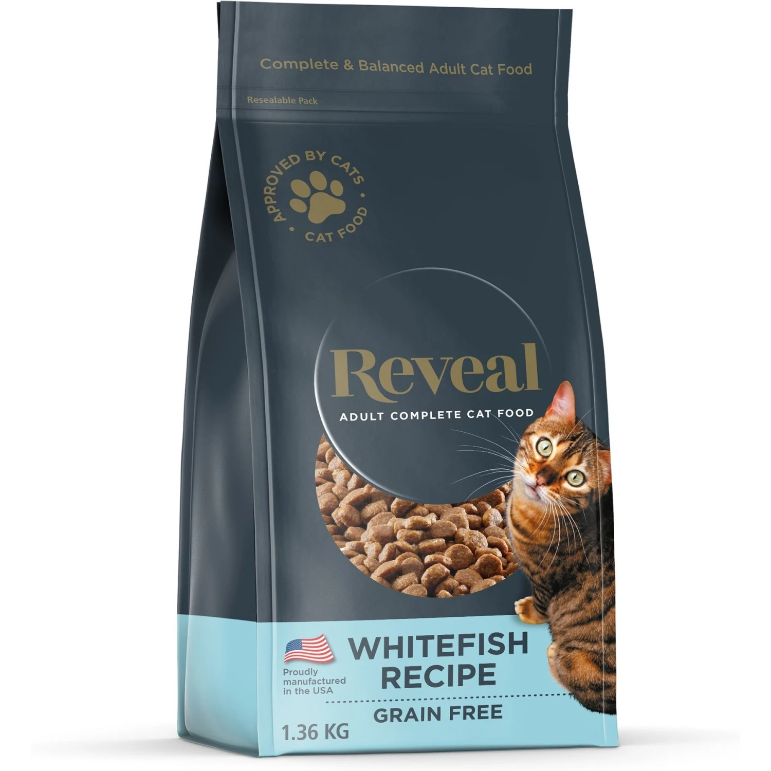 Reveal Natural Complete & Balanced Grain-Free Whitefish Recipe Dry Cat Food, 3-lb Bag 3 Reveal Natural Complete & Balanced Grain-Free Whitefish Recipe Dry Cat Food, 3-lb Bag