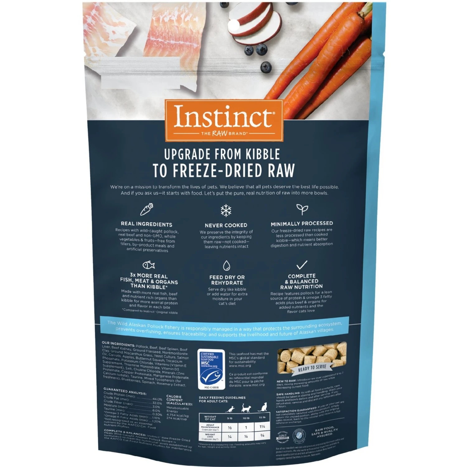 Instinct Meals Wild-Caught Alaskan Pollock Recipe Grain-Free Freeze-Dried Raw Cat Food, 9-oz Bag 4 Instinct Meals Wild-Caught Alaskan Pollock Recipe Grain-Free Freeze-Dried Raw Cat Food, 9-oz Bag - Image 2