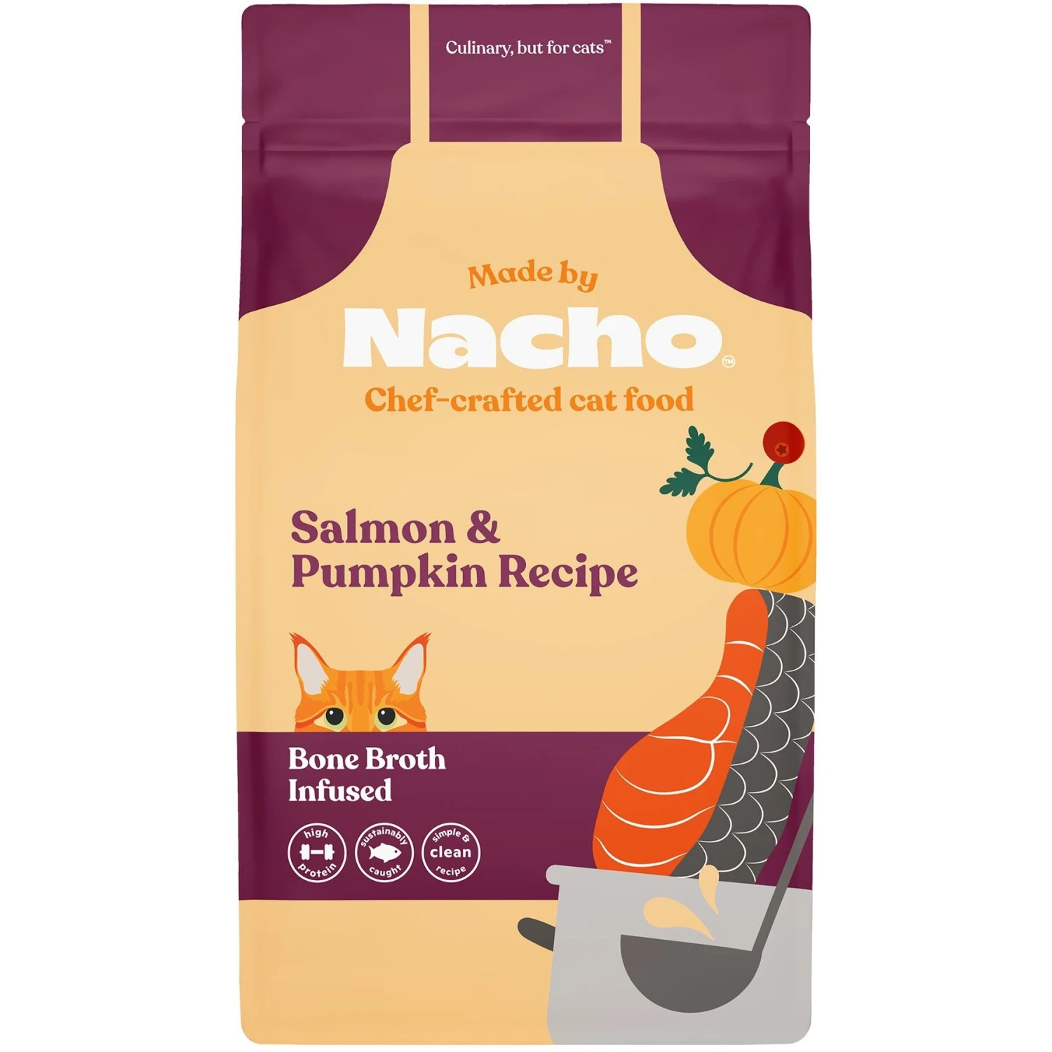 Made By Nacho Bone Broth Infused Sustainably Caught Salmon & Pumpkin Recipe Dry Cat Food 3 Made By Nacho Bone Broth Infused Sustainably Caught Salmon & Pumpkin Recipe Dry Cat Food