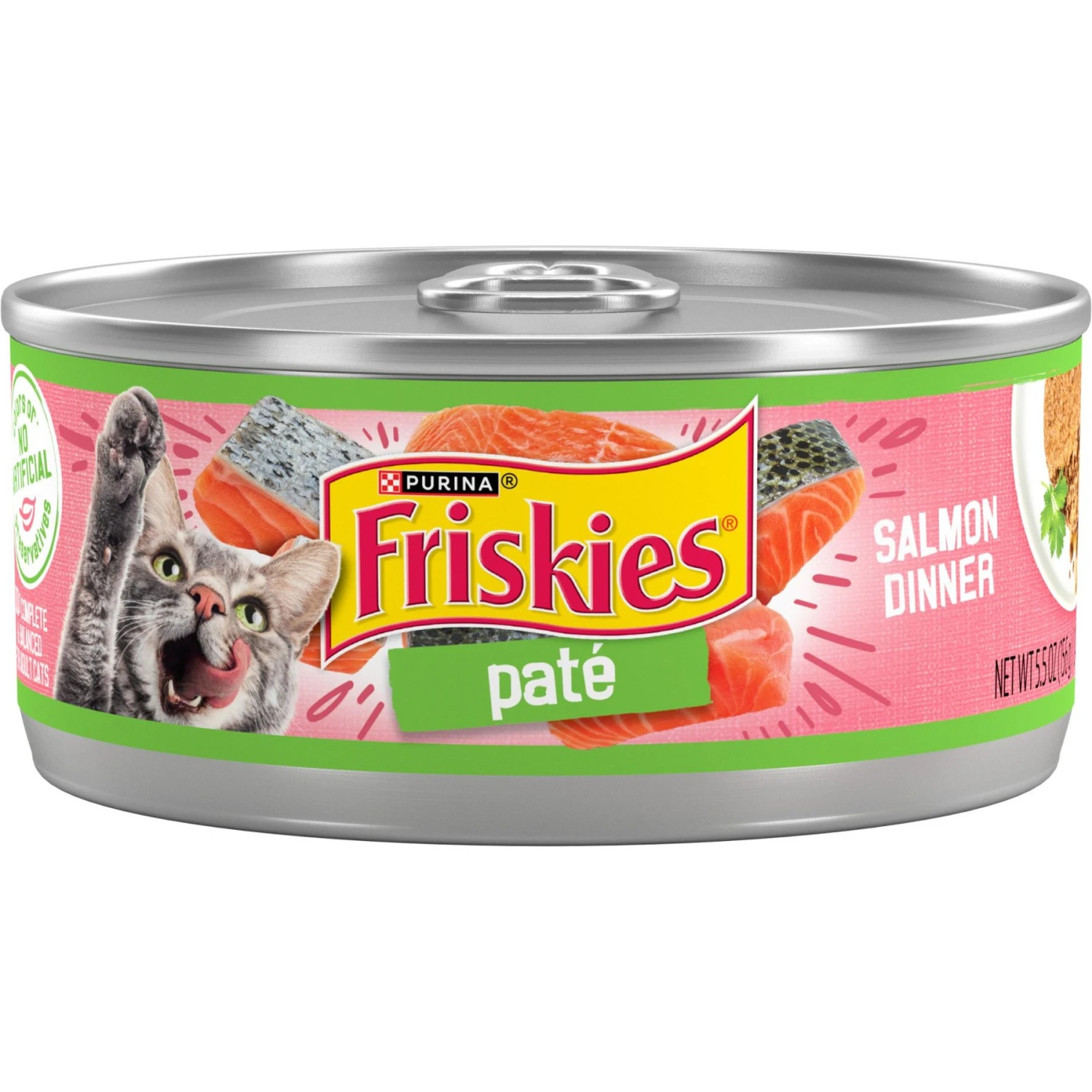 Friskies Pate Salmon Dinner Canned Cat Food 3 Friskies Pate Salmon Dinner Canned Cat Food