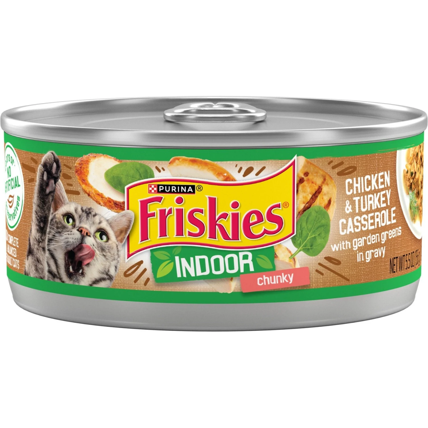 Friskies Indoor Chunky Chicken & Turkey Casserole Canned Cat Food 3 Friskies Indoor Chunky Chicken & Turkey Casserole Canned Cat Food