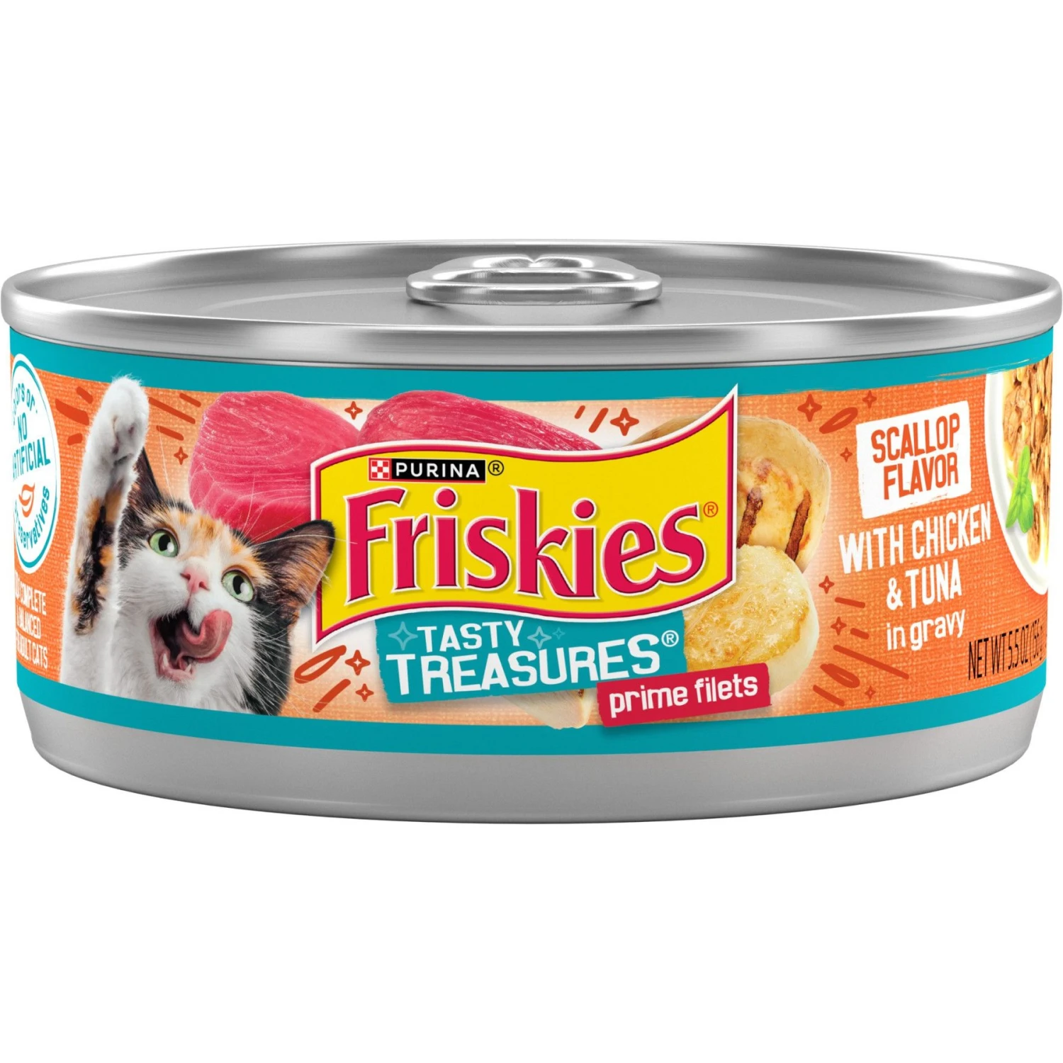 Friskies Tasty Treasures Chicken, Tuna & Scallop Flavor In Gravy Canned Cat Food 3 Friskies Tasty Treasures Chicken, Tuna & Scallop Flavor In Gravy Canned Cat Food