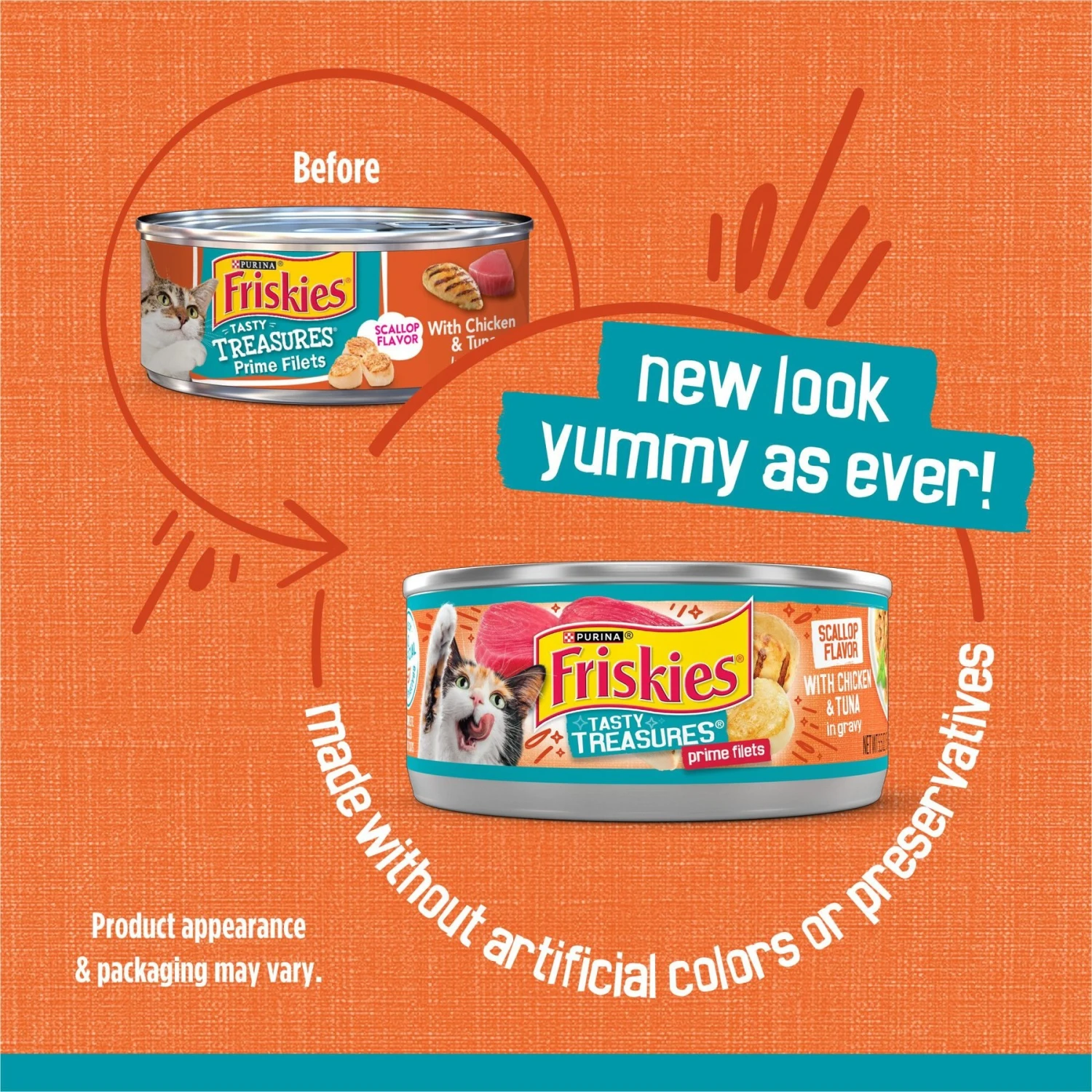 Friskies Tasty Treasures Chicken, Tuna & Scallop Flavor In Gravy Canned Cat Food 4 Friskies Tasty Treasures Chicken, Tuna & Scallop Flavor In Gravy Canned Cat Food - Image 2