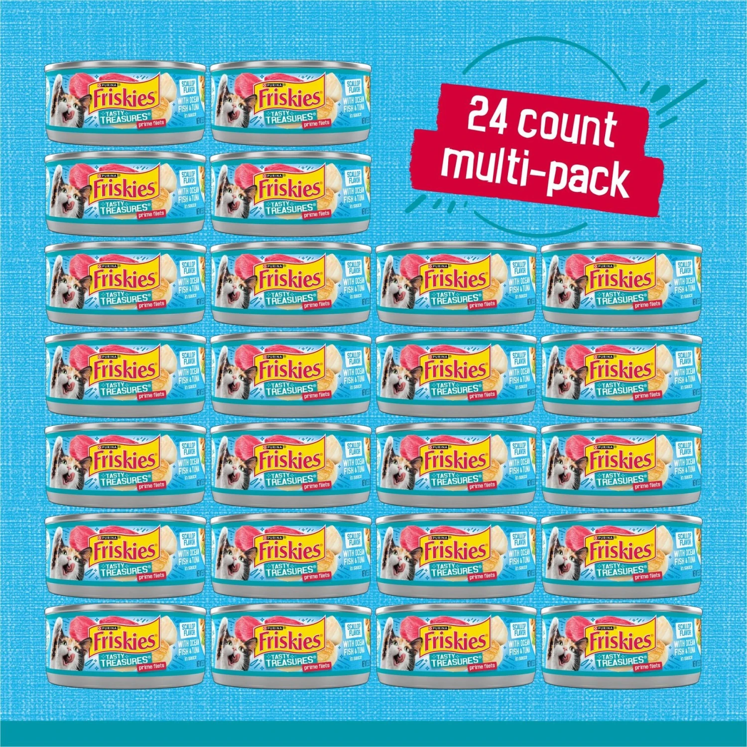 Friskies Tasty Treasures With Ocean Fish & Tuna & Scallop Flavor Wet Cat Food. 5.5-oz Can 5 Friskies Tasty Treasures With Ocean Fish & Tuna & Scallop Flavor Wet Cat Food. 5.5-oz Can - Image 3