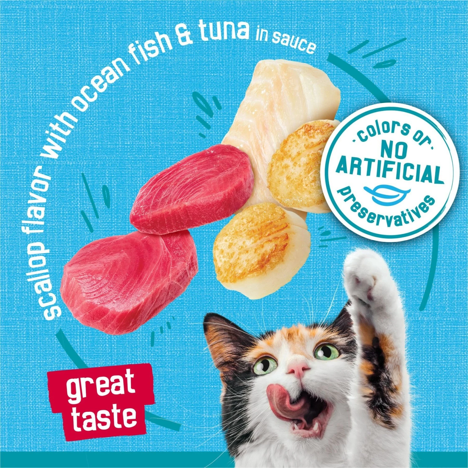 Friskies Tasty Treasures With Ocean Fish & Tuna & Scallop Flavor Wet Cat Food. 5.5-oz Can 6 Friskies Tasty Treasures With Ocean Fish & Tuna & Scallop Flavor Wet Cat Food. 5.5-oz Can - Image 4