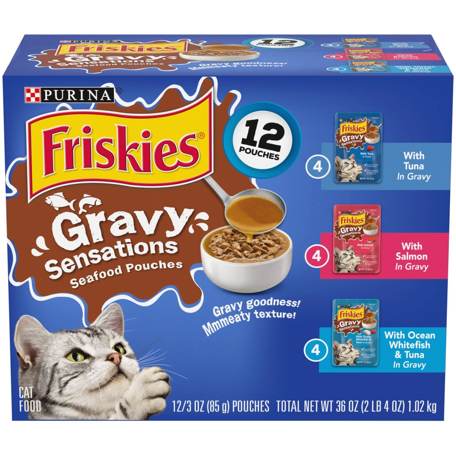 Friskies Gravy Sensations Seafood Favorites Wet Cat Food Pouches 3 Friskies Gravy Sensations Seafood Favorites Wet Cat Food Pouches