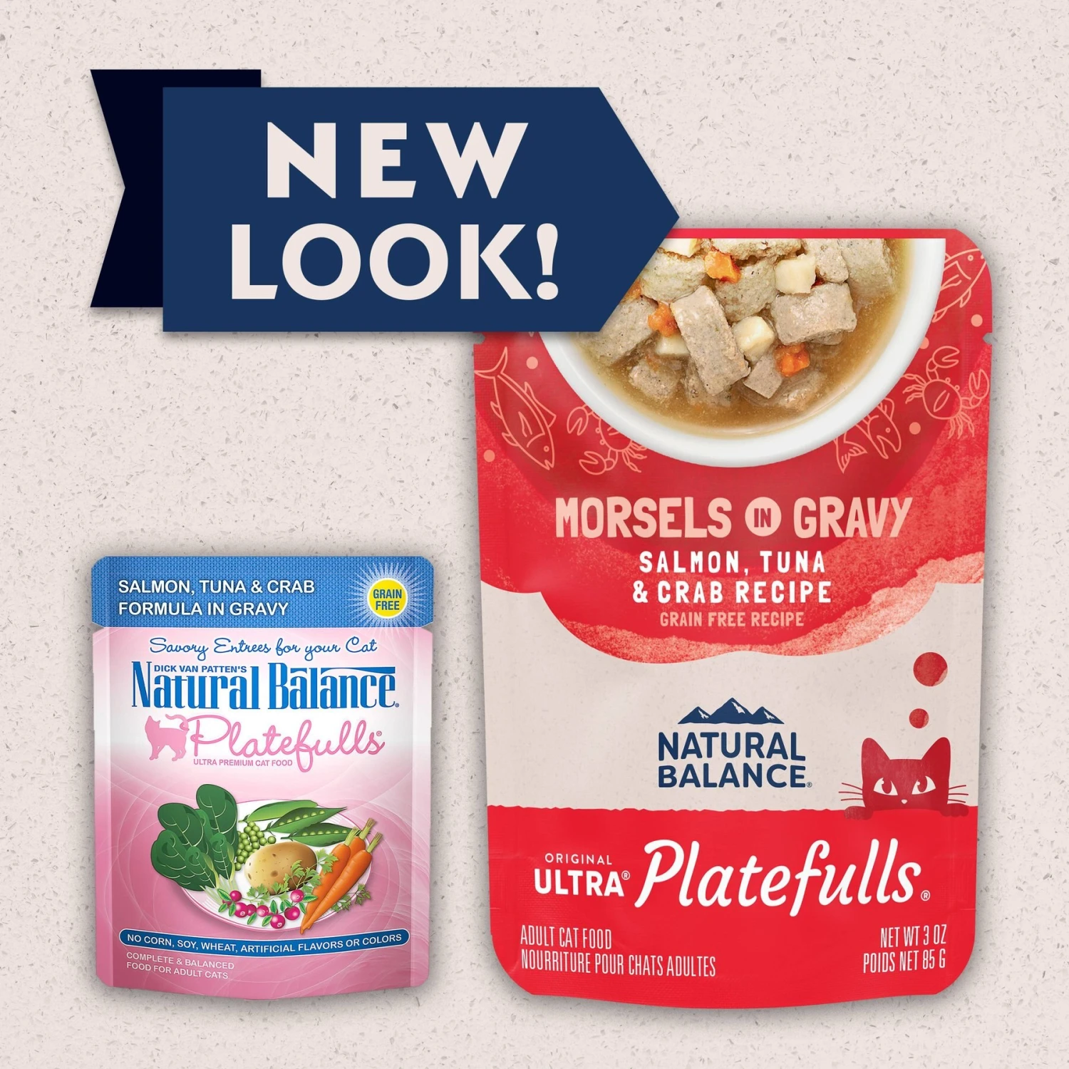 Natural Balance Platefulls Salmon, Tuna & Crab Formula In Gravy Grain-Free Cat Food Pouches 4 Natural Balance Platefulls Salmon, Tuna & Crab Formula In Gravy Grain-Free Cat Food Pouches - Image 2