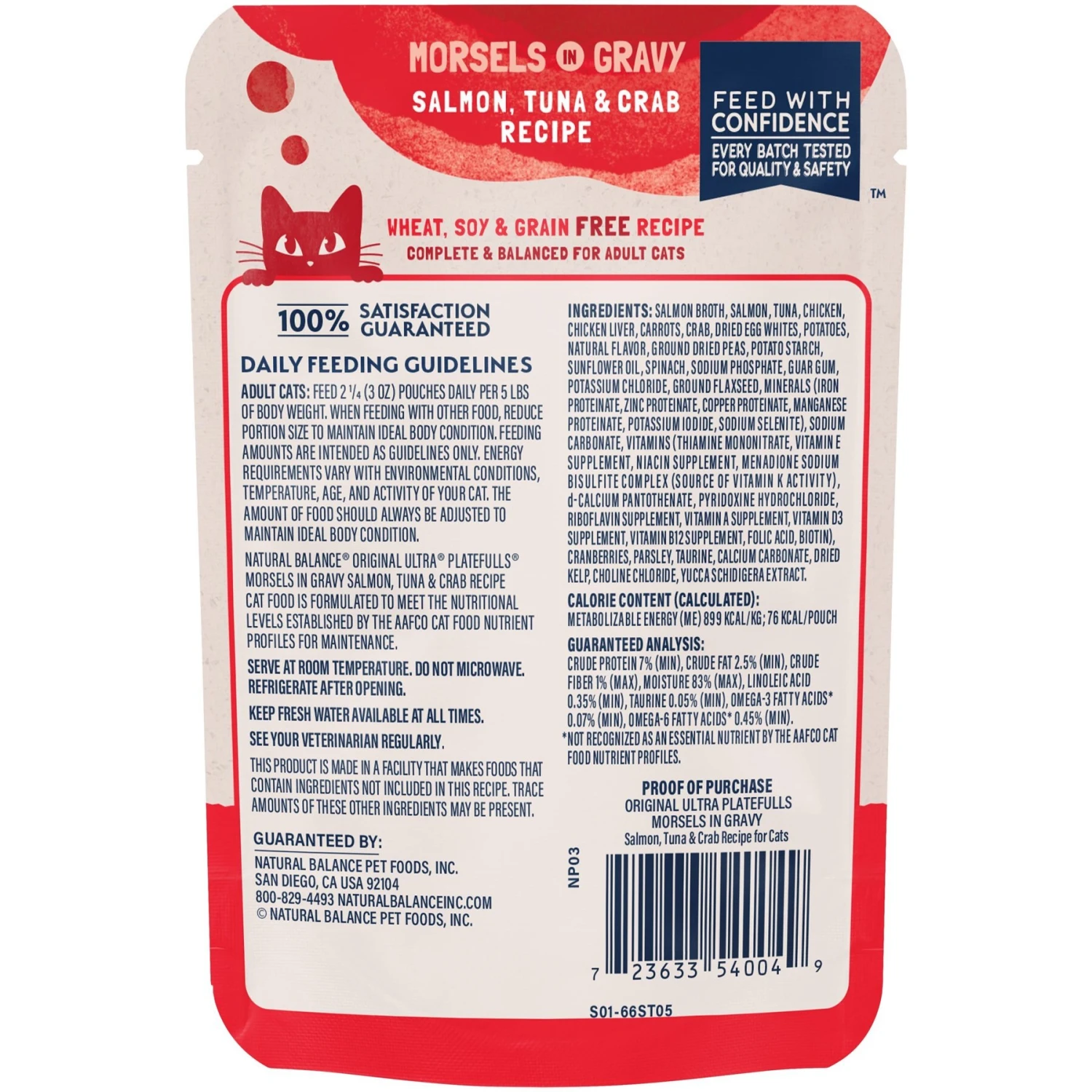 Natural Balance Platefulls Salmon, Tuna & Crab Formula In Gravy Grain-Free Cat Food Pouches 5 Natural Balance Platefulls Salmon, Tuna & Crab Formula In Gravy Grain-Free Cat Food Pouches - Image 3