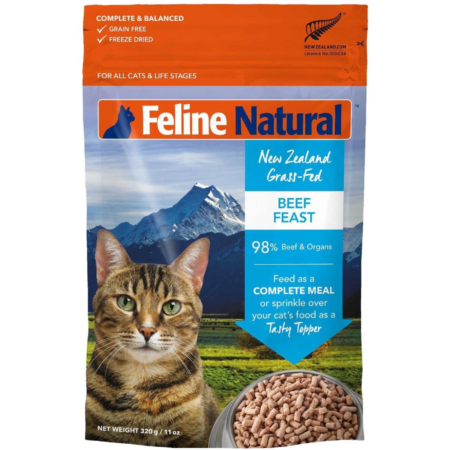 Feline Natural Beef Grain-Free Freeze-Dried Cat Food, 11-oz Bag 3 Feline Natural Beef Grain-Free Freeze-Dried Cat Food, 11-oz Bag