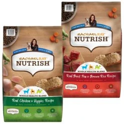 Rachael Ray Nutrish Real Chicken & Veggies Recipe Dry Dog Food & Rachael Ray Nutrish Real Beef, Pea, & Brown Rice Recipe Dry Dog Food