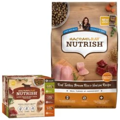 Rachael Ray Nutrish Real Turkey, Brown Rice & Venison Recipe Health Weight Dry Dog Food & Rachael Ray Nutrish Natural Variety Pack Wet Dog Food