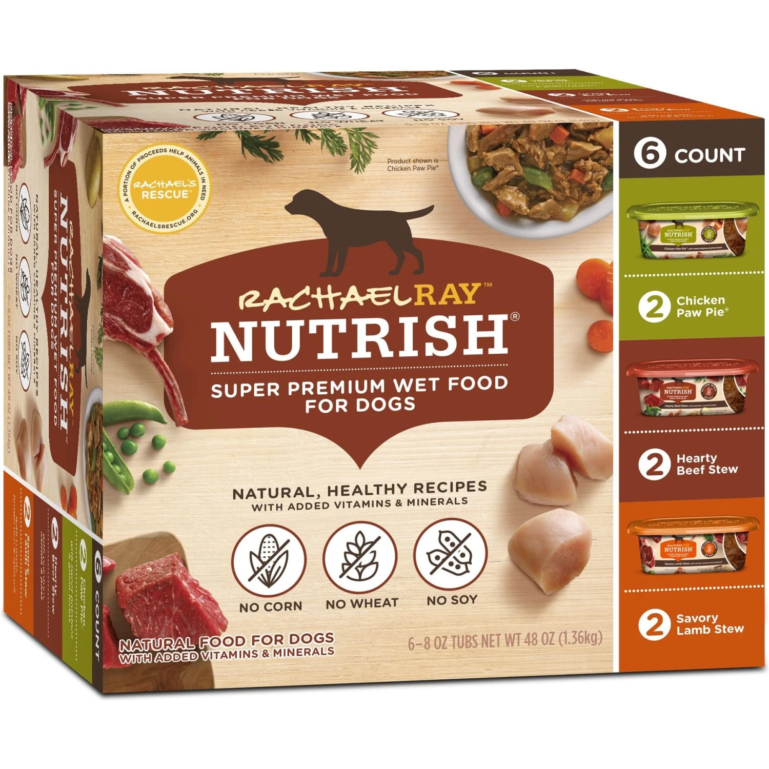Rachael Ray Nutrish Real Turkey, Brown Rice & Venison Recipe Health Weight Dry Dog Food & Rachael Ray Nutrish Natural Variety Pack Wet Dog Food 8 Rachael Ray Nutrish Real Turkey, Brown Rice & Venison Recipe Health Weight Dry Dog Food & Rachael Ray Nutrish Natural Variety Pack Wet Dog Food - Image 6