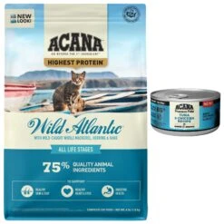 ACANA Tuna + Chicken In Bone Broth Grain-Free Wet Cat Food & ACANA Wild Atlantic Grain-Free Dry Cat Food