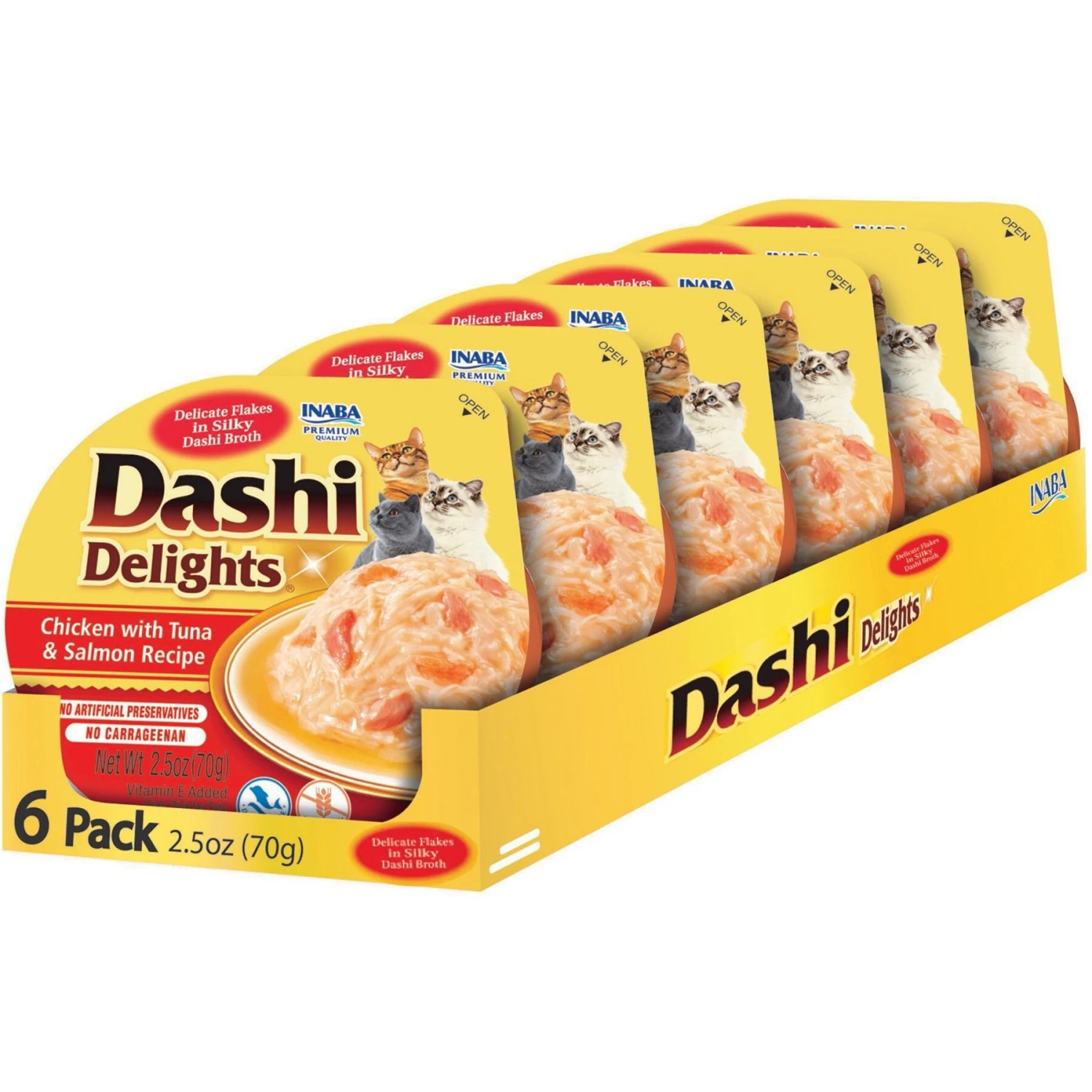 Inaba Dashi Delights Chicken With Tuna & Salmon Flavored Bits In Broth Cat Food Topping 3 Inaba Dashi Delights Chicken With Tuna & Salmon Flavored Bits In Broth Cat Food Topping