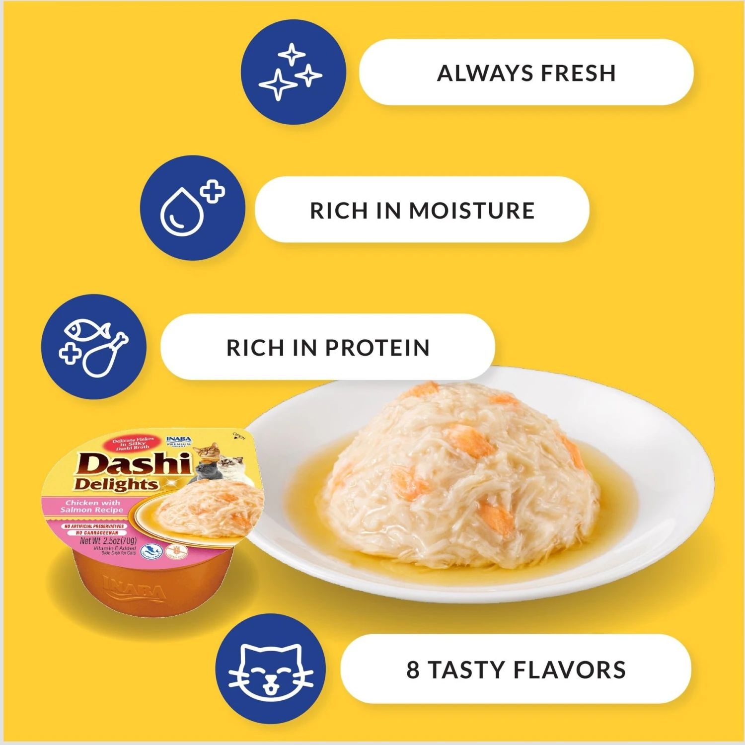 Inaba Dashi Delights Chicken With Tuna & Scallop Flavored Bits In Broth Cat Food Topping 6 Inaba Dashi Delights Chicken With Tuna & Scallop Flavored Bits In Broth Cat Food Topping - Image 4