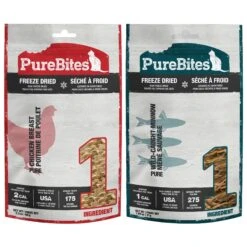 PureBites Chicken Breast Freeze-Dried Raw Cat Treats & PureBites Minnow Freeze-Dried Cat Treat