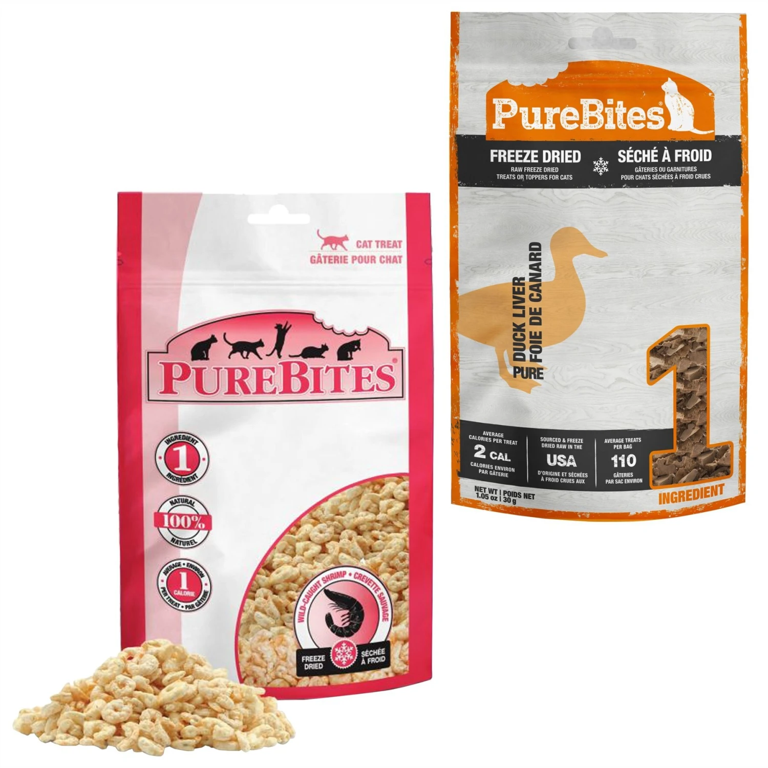 PureBites Shrimp Freeze-Dried Cat Treat & PureBites Duck Freeze-Dried Raw Cat Treats 3 PureBites Shrimp Freeze-Dried Cat Treat & PureBites Duck Freeze-Dried Raw Cat Treats