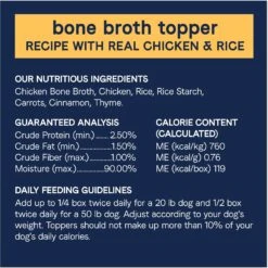 CANIDAE PURE Real Chicken & Rice Bone Broth Wet Dog Food Topper, 5.5-oz Box, Case Of 6 15 CANIDAE PURE Real Chicken & Rice Bone Broth Wet Dog Food Topper, 5.5-oz Box, Case Of 6 -Blue Buffalo Shop 787126 PT5. AC SS1800 V1678722431