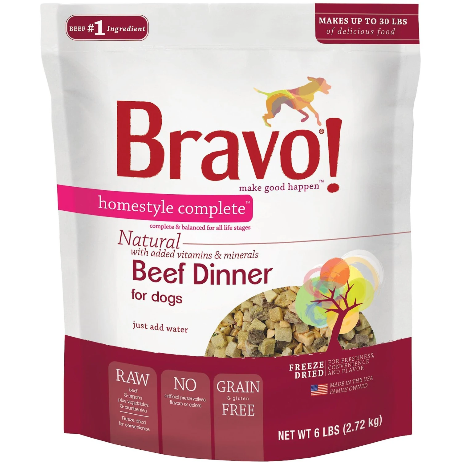 Bravo! Homestyle Complete Beef Dinner Grain-Free Freeze-Dried Dog Food 3 Bravo! Homestyle Complete Beef Dinner Grain-Free Freeze-Dried Dog Food