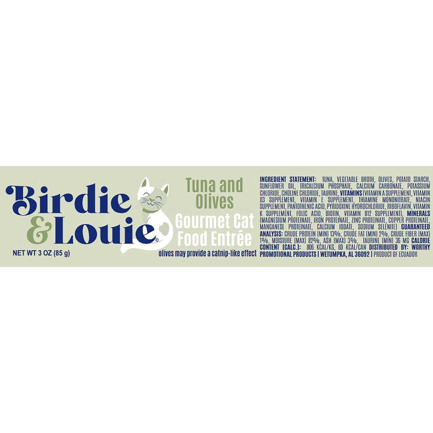 Birdie & Louie Tuna & Olives Flavored Chunks In Gravy Canned Cat Food, 3-oz, Case Of 12 4 Birdie & Louie Tuna & Olives Flavored Chunks In Gravy Canned Cat Food, 3-oz, Case Of 12 - Image 2