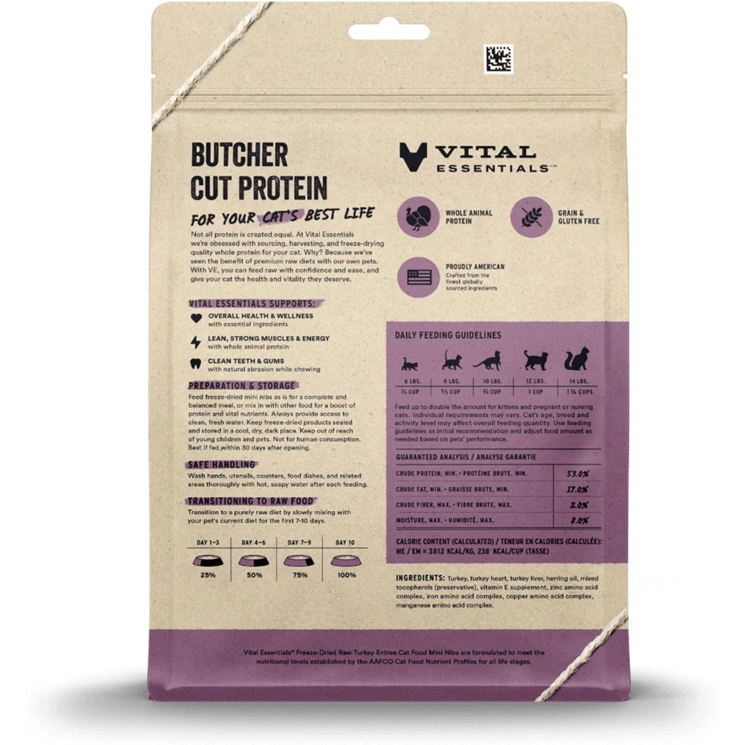 Vital Essentials Freeze-Dried Raw Turkey Mini Nibs Entree Cat Food 4 Vital Essentials Freeze-Dried Raw Turkey Mini Nibs Entree Cat Food - Image 2