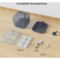 PATPET WF01 Ultra Quiet Dog & Cat Waterer, Grey -Blue Buffalo Shop 821814 PT6. AC SS1800 V1681756892