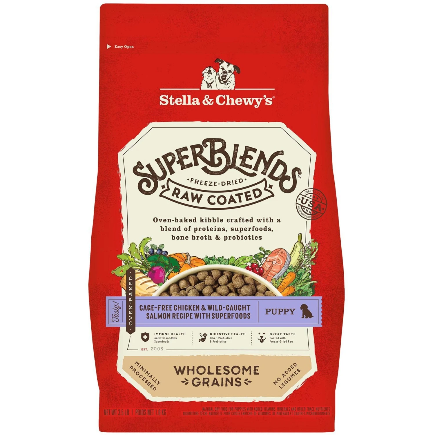 Stella & Chewy's SuperBlends Raw Coated Wholesome Grains Puppy Cage-Free Chicken & Wild-Caught Salmon Recipe With Superfoods Dry Dog Food 3 Stella & Chewy's SuperBlends Raw Coated Wholesome Grains Puppy Cage-Free Chicken & Wild-Caught Salmon Recipe With Superfoods Dry Dog Food