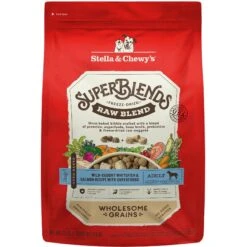 Stella & Chewy's SuperBlends Raw Blend Wholesome Grains Wild-Caught Whitefish & Salmon Recipe With Superfoods Dry Dog Food