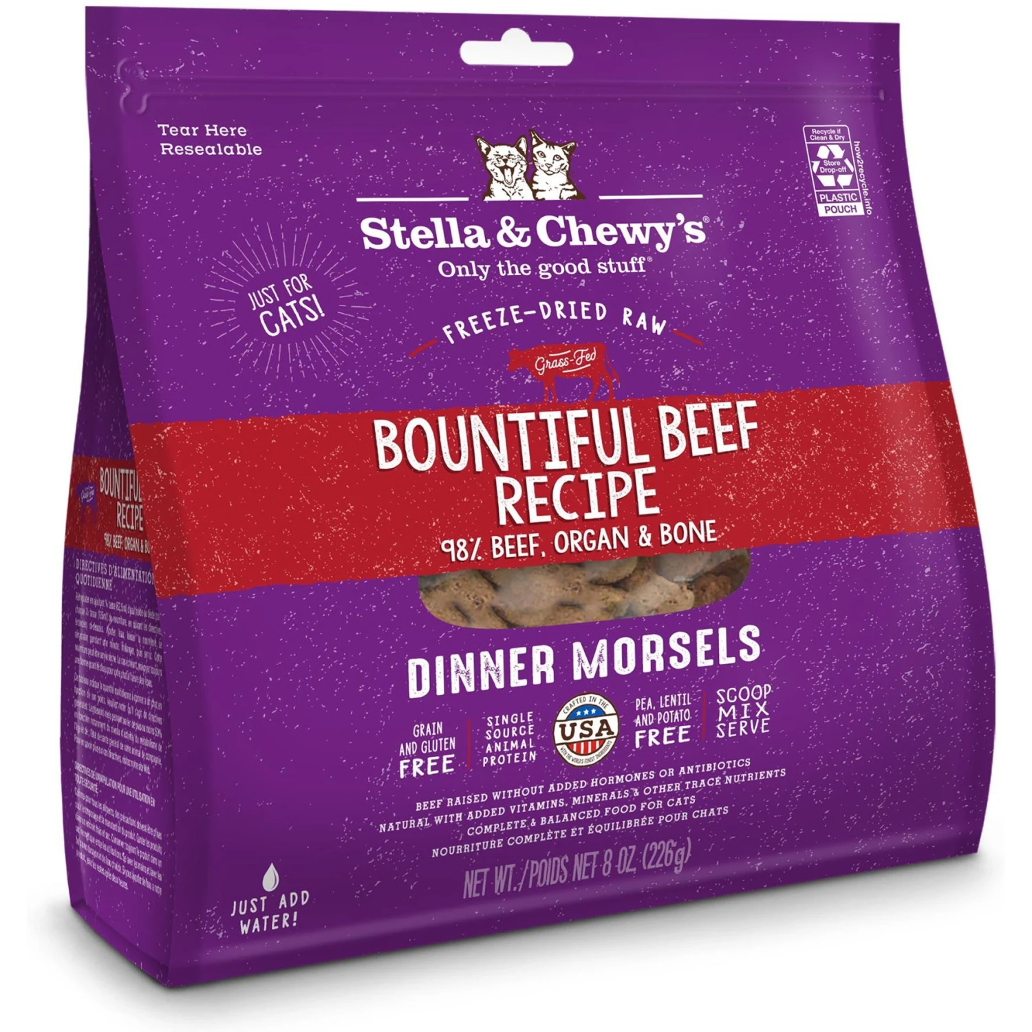 Stella & Chewy's Freeze-Dried Raw Morsels Bountiful Beef Recipe Grain-Free Protein Rich Cat & Kitten Food, 8-oz Bag 3 Stella & Chewy's Freeze-Dried Raw Morsels Bountiful Beef Recipe Grain-Free Protein Rich Cat & Kitten Food, 8-oz Bag